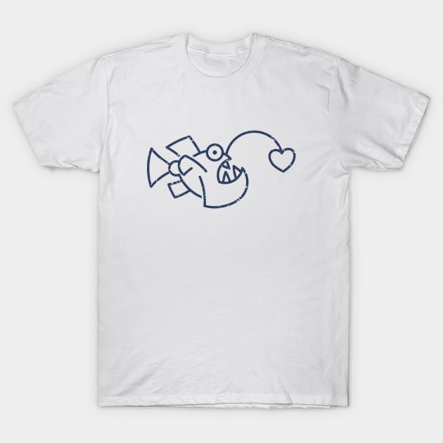 Anglerfish With Heart T-Shirt by NeverDrewBefore